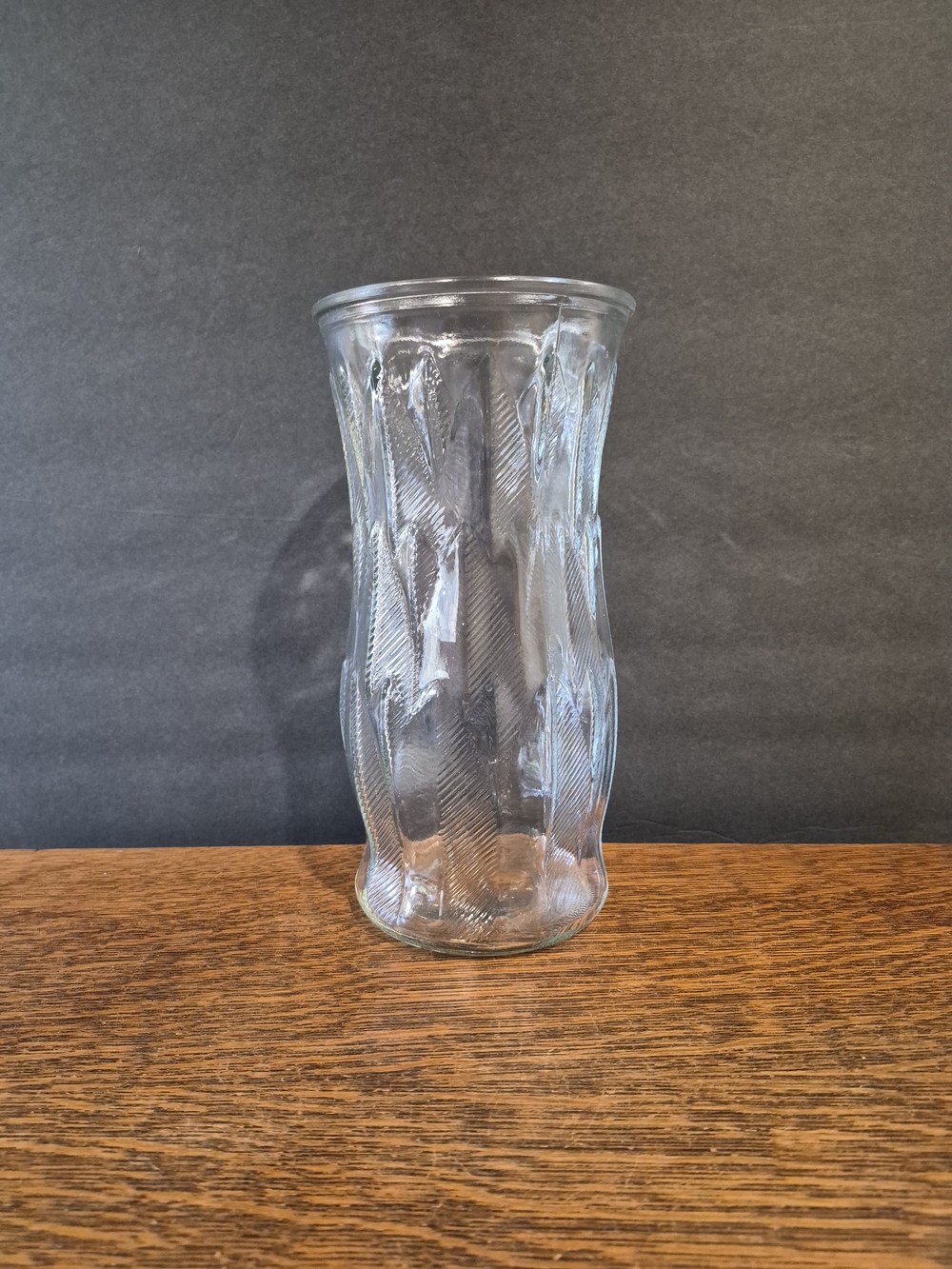 Vintage Clear Glass Vase 9.5"
